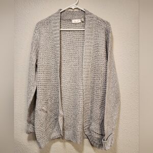 Women's Cozy Gray Open-Front Sweater